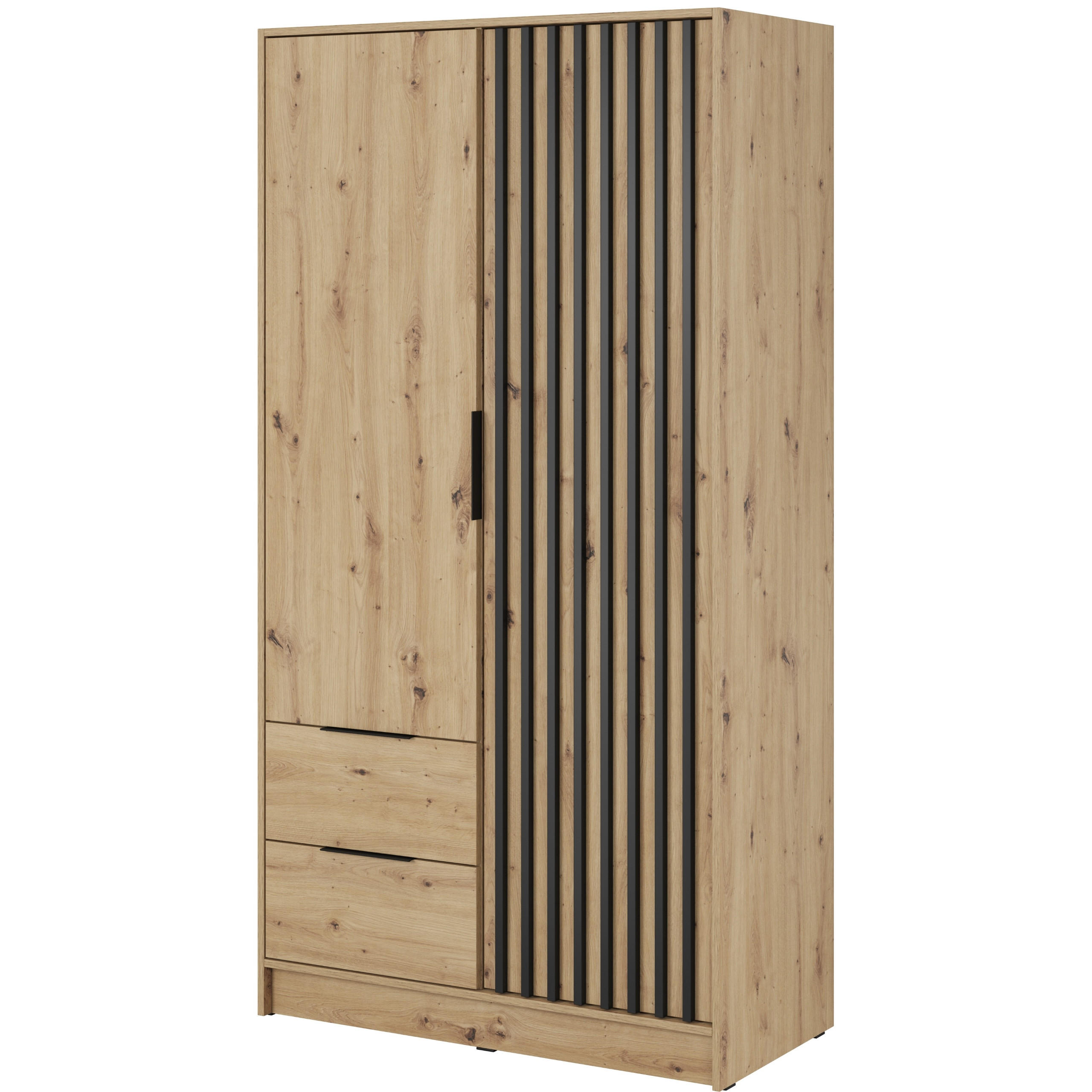 DREHTÜRENSCHRANK NELIANA 105/200/51 cm 2-türig Eiche Artisan - Eiche Artisan, Holzwerkstoff (105/200/51cm) - MASSENO