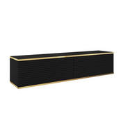 TV-LOWBOARD Schwarz POLO Hängend MDF Gerillt 135 cm - Schwarz, Holzwerkstoff (135/30/32cm) - Sepro Meble