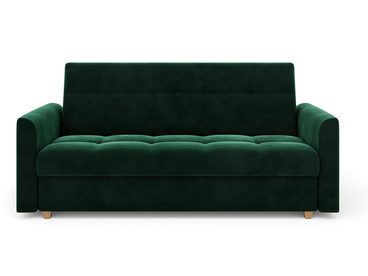 SCHLAFSOFA mit Bettkasten Salamanka, Flaschengrün - Smaragdgrün, Textil (85/88/215cm) - Meblito