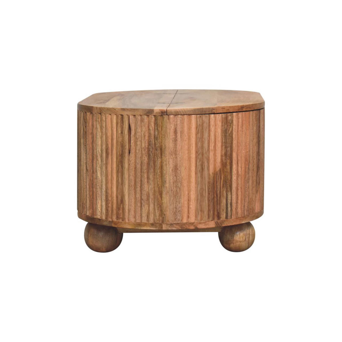 COUCHTISCH Massivholz Soba Kugel, Aufklappbarer Stauraum, Hellbraun - Hellbraun, Mangoholz/Holz (50/82/39cm) - Artisan Furniture
