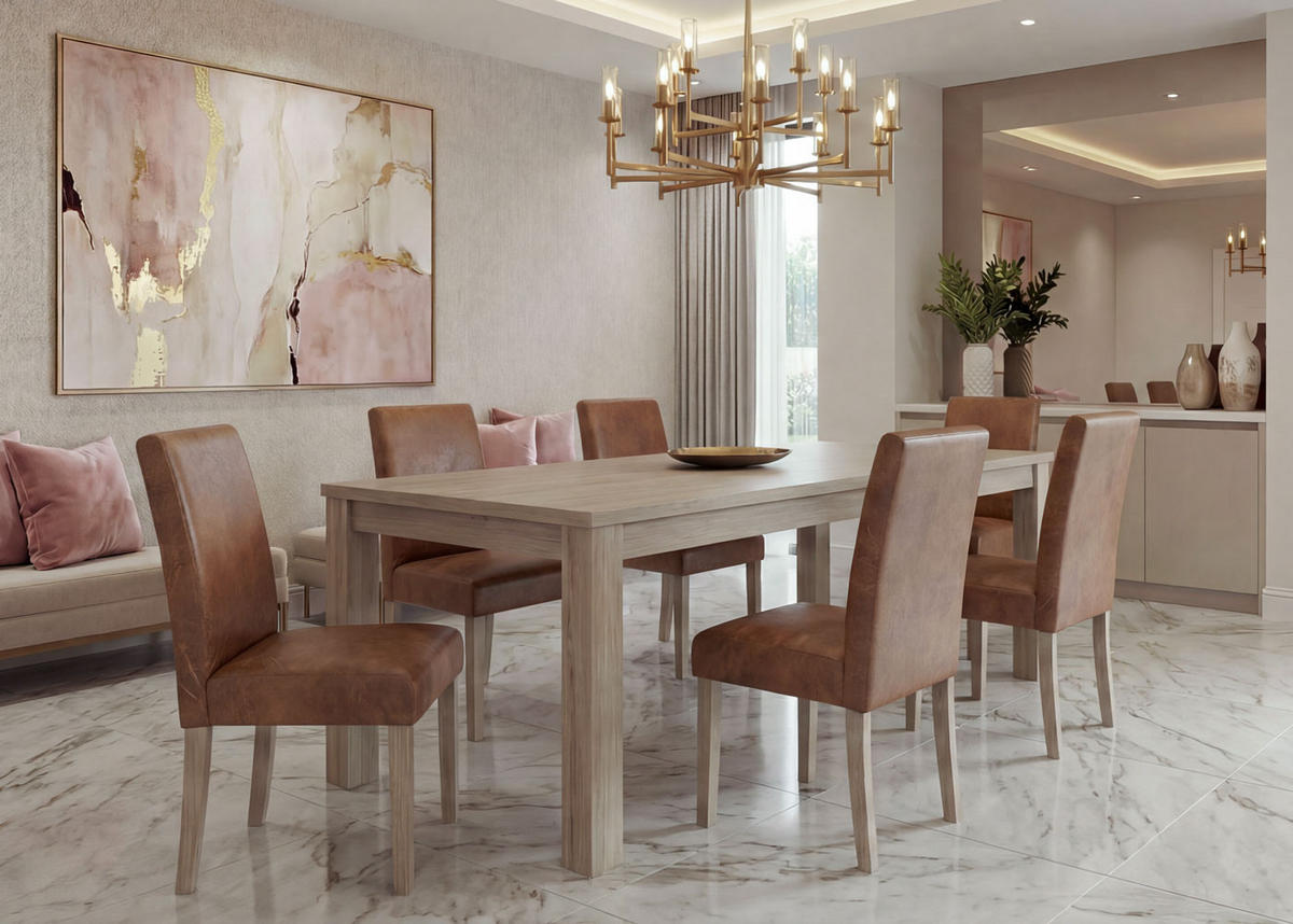 ESSZIMMERSTUHL TEXTIL Braun 6er-Set - Braun, Textil (43/90/56cm) - MCW