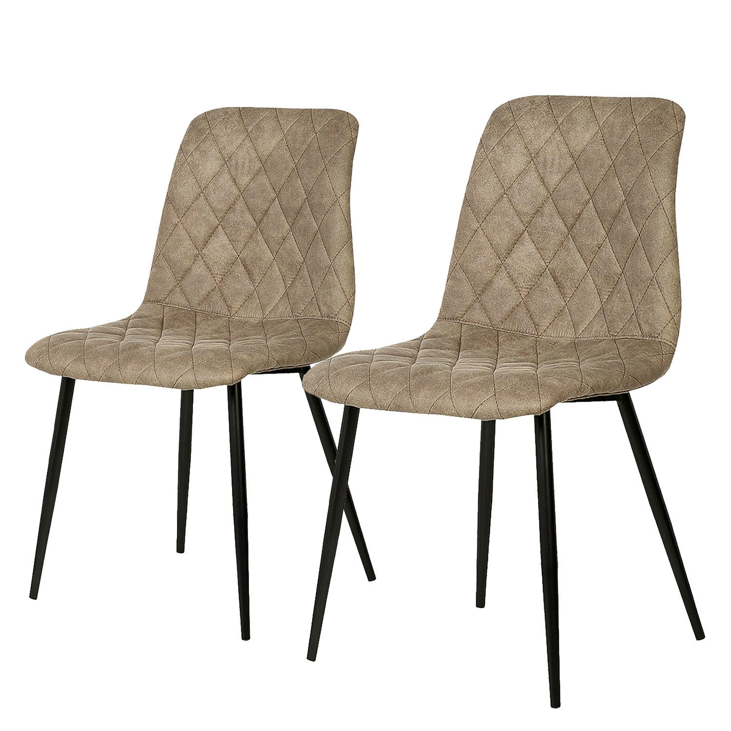 POLSTERSTUHL - Schwarz/Cappuccino, Textil/Metall (45/85/51cm) - home24
