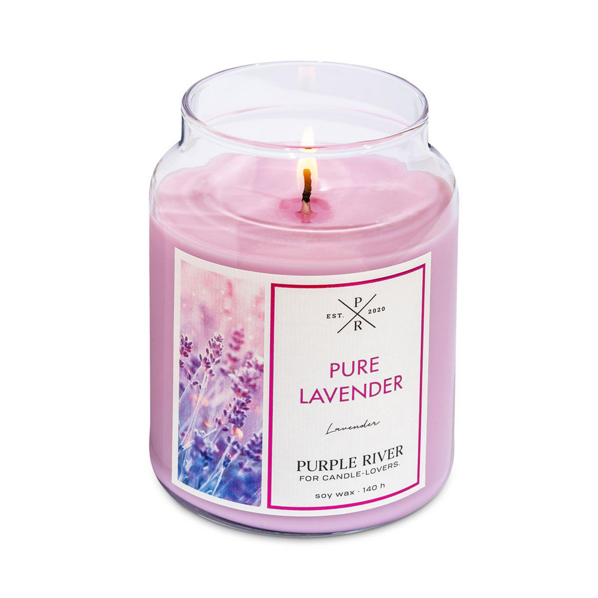 DUFTKERZE Purple River - Lila, Naturmaterialien/Glas (18cm)