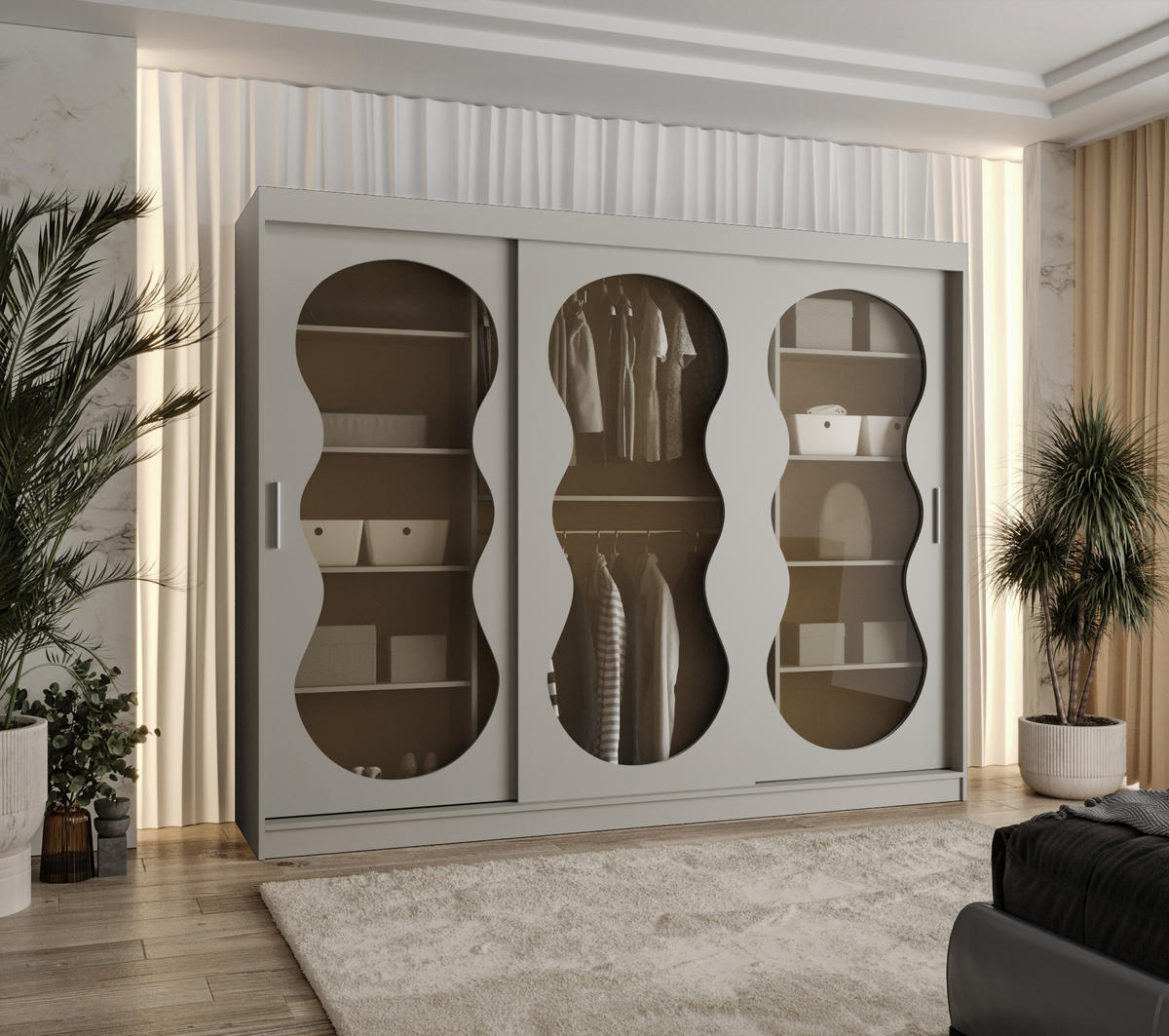 SCHWEBETÜRENSCHRANK 200/250/62 3-türig - Kaschmir, Holz (250/200/62cm) - Abiks Möbel
