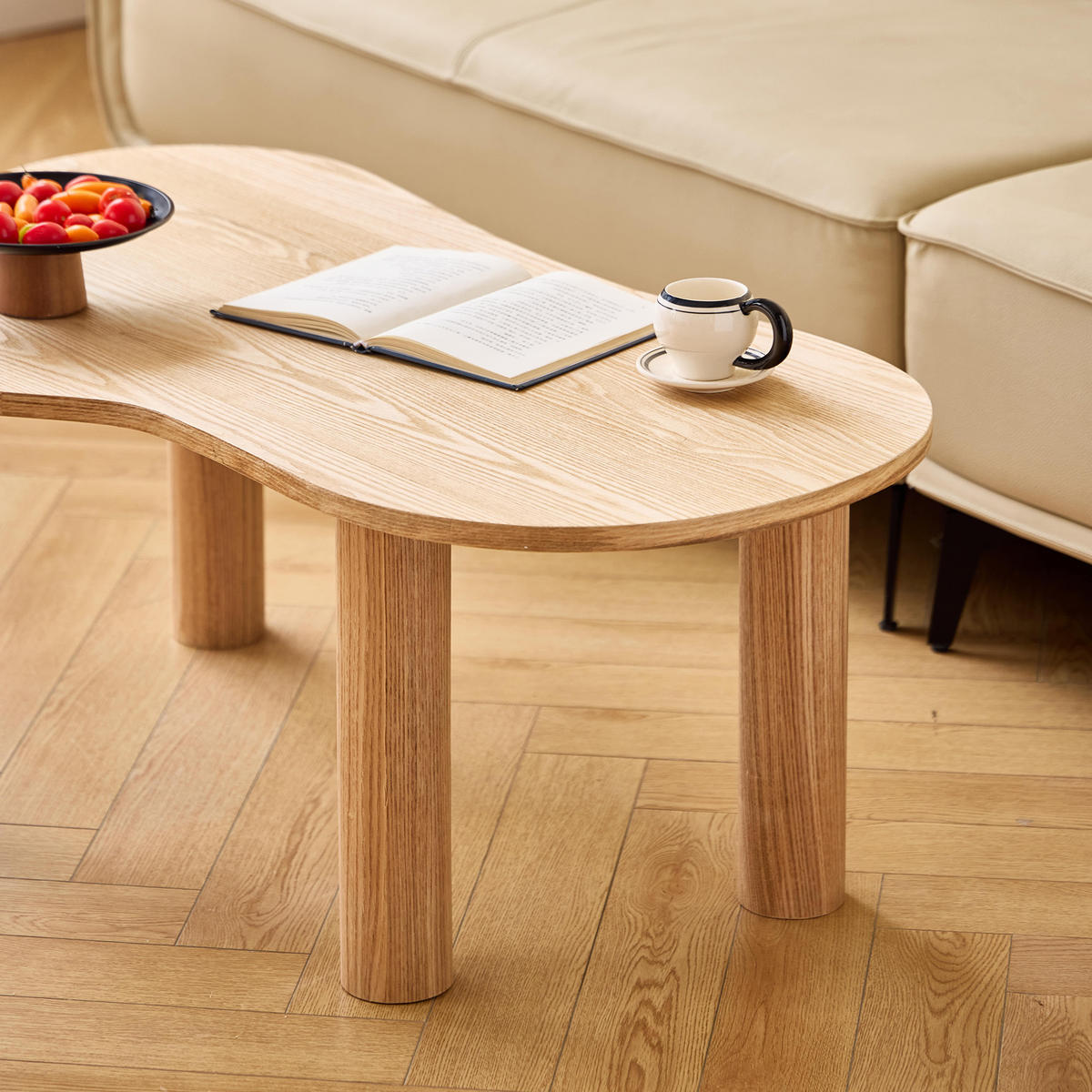 COUCHTISCH Rund Braun 103 x 60 x 40.5 cm - Braun, Holz (60/103/40.5cm) - Nordlys