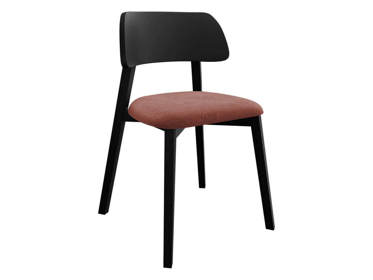 POLSTERSTUHL Dario, Holzfarbe: Schwarz - Schwarz/Rosa, Holz/Textil (47/80/50cm) - MIRJAN24