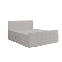 BOXBETT Paris Beige 140x200 cm Bettkasten + Topper - Beige, Holz/Textil (140/200cm) - Comfortic