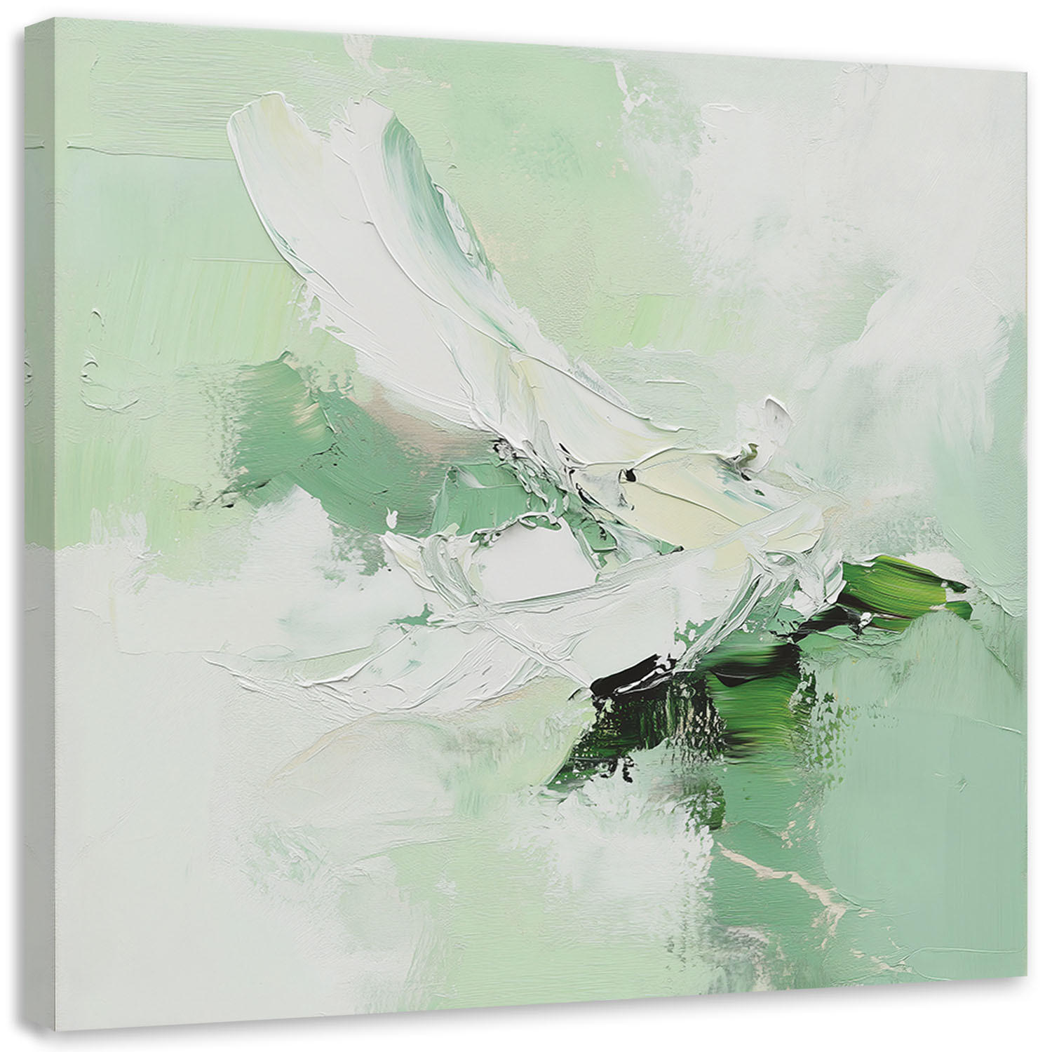 WANDBILD abstraktes pastell mintgrün - Grün, Textil (50/50cm) - Feeby