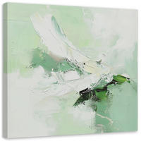 WANDBILD abstraktes pastell mintgrün - Grün, Textil (30/30cm) - Feeby