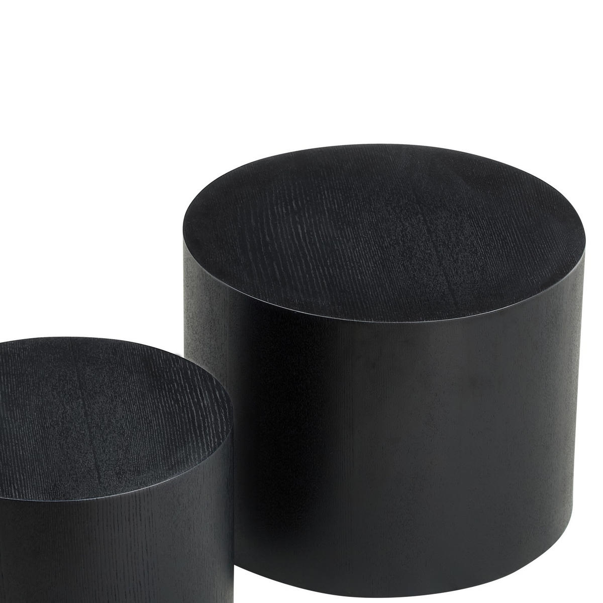 COUCHTISCH Ø48/38 cm aus MDF in Schwarz mit platzsparender Nesting-Funktion - Schwarz, Holzwerkstoff (48/48/38cm) - OKMYHOME