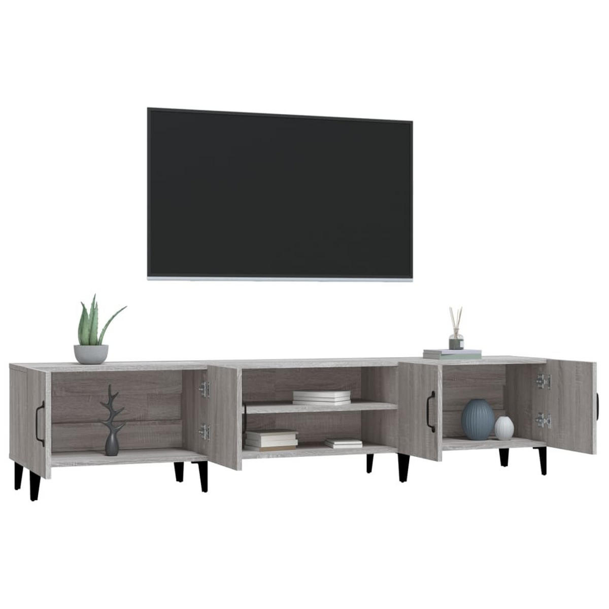 TV-SCHRANK Grau Sonoma 180/31,5/40 Cm Holzwerkstoff - Grau, Holzwerkstoff (31.5/40/180cm) - vidaXL