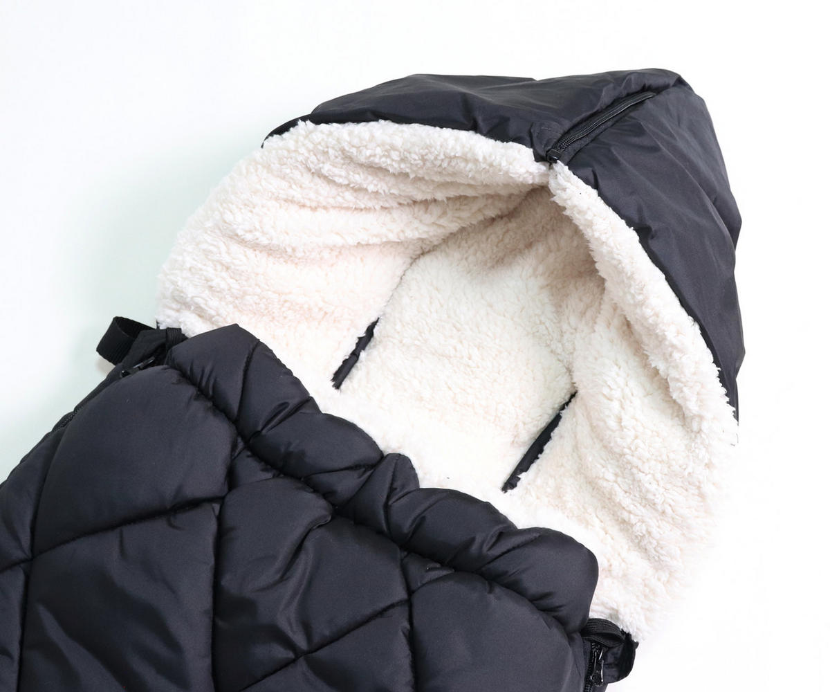 KINDERWAGEN-FUSSSACK XL TOO, black/creme - Schwarz Hochglanz, Textil (46/10/105cm) - Kaiserbaby