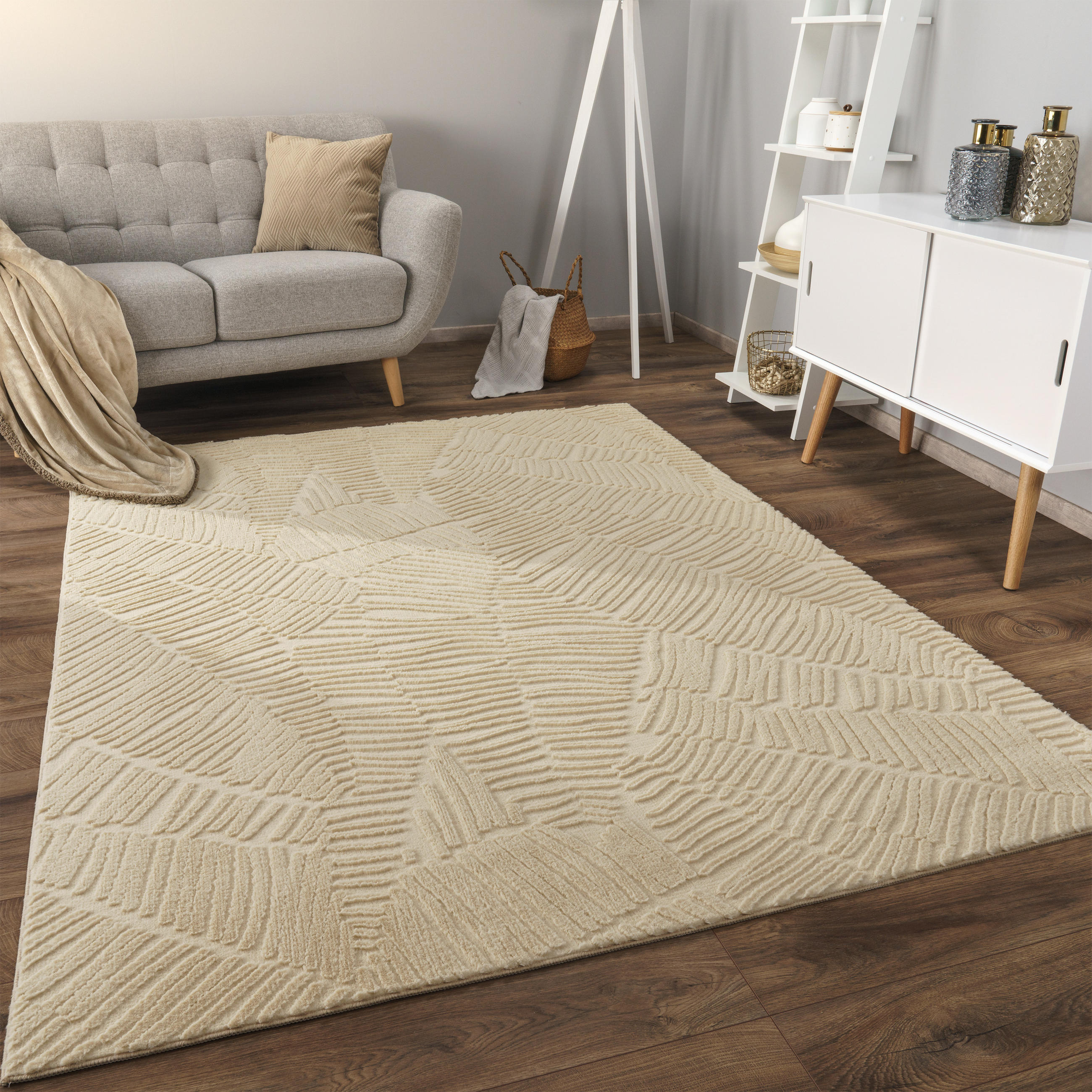 KURZFLORTEPPICH 120/160 cm Lelystad 525 - Beige, Textil (120/160cm) - Paco Home