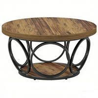COUCHTISCH rund 80/80/42.5 cm 2 Ebenen Holz Stauraum modern - Braun, Holz (80/80/42.5cm) - Kaket