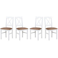 ESSZIMMERSTUHL 4x "Nilo 11", weiss, zetta 292 - Schwarz, Holz (43/87/40cm) - Leaf Design