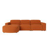 ECKSOFA Cursal Round L-Form, Stoff Poso, Kupfer, Links - Orange, Holz (284/166cm) - Kaiser Möbel