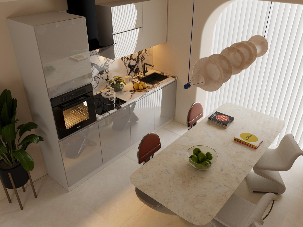 KÜCHENZEILE 240 cm Glanzia – KU-S05 – Grau / Weiß – Hochglanz - Weiß Hochglanz/Grau, Holzwerkstoff (240/212/60cm) - hi-markt