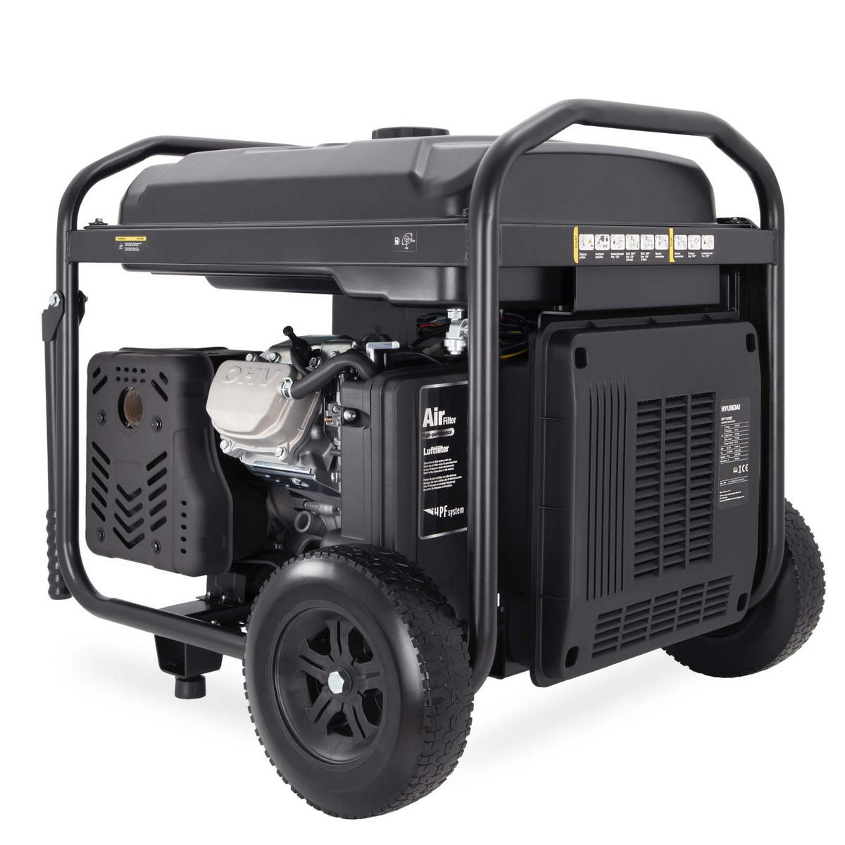 INVERTER-GENERATOR HY11000iE (11.0 kW, E-START, 2 x 230V, ECO-Modus) - Schwarz, Metall (68/55/58.5cm) - HYUNDAI