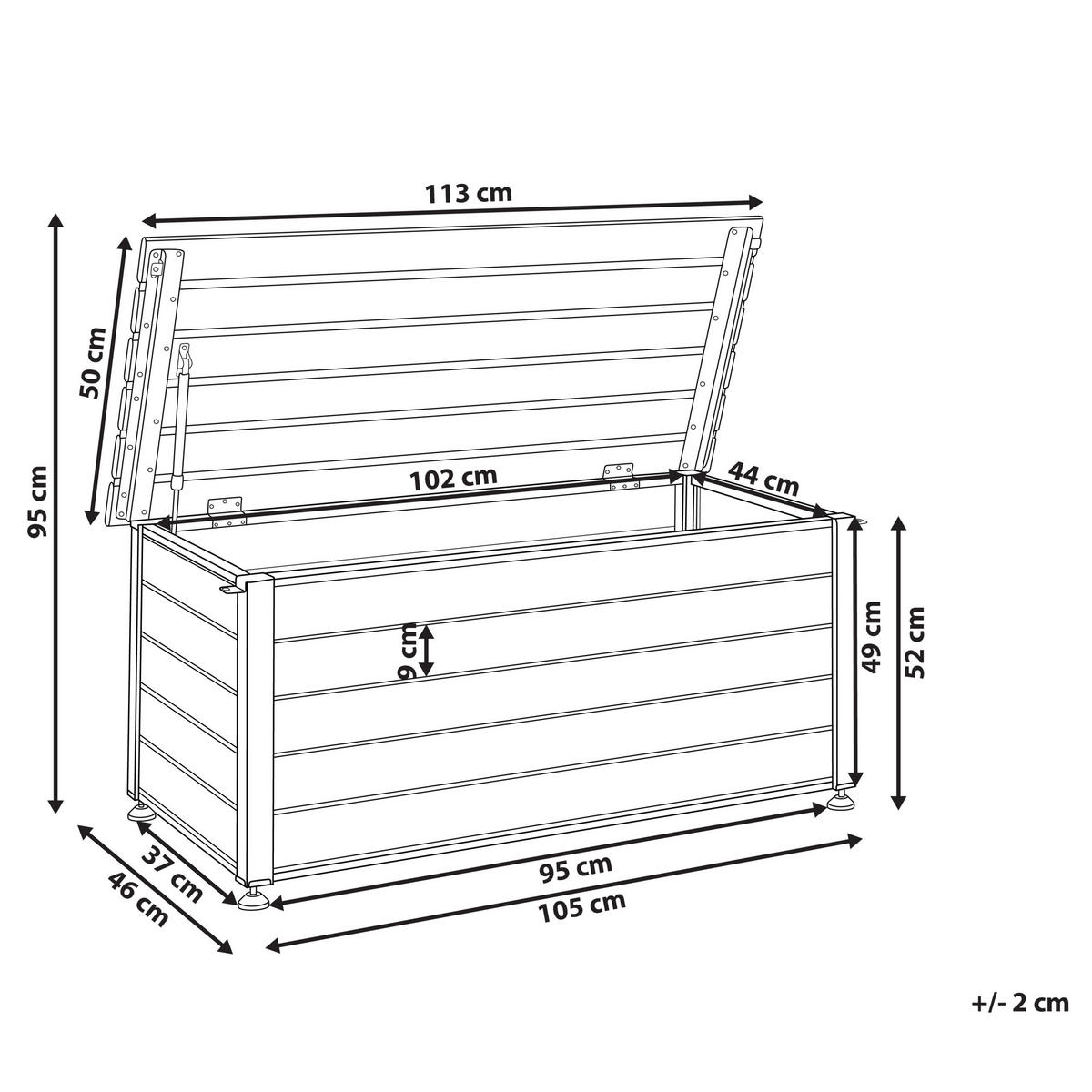 AUFBEWAHRUNGSBOX Grau Campalto - Grau, Metall (113/52/50cm) - Beliani