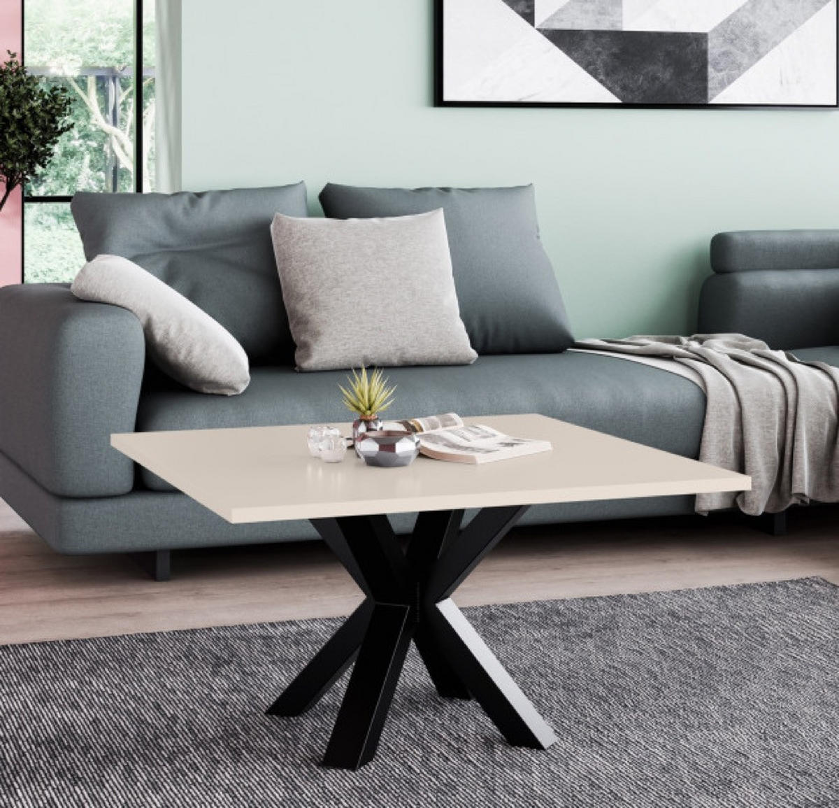 TISCH Kaschmir NEO Quadratisch Mit Metallgestell 60x60 cm - Kaschmir, Holzwerkstoff (60/60/45cm) - Sepro Meble