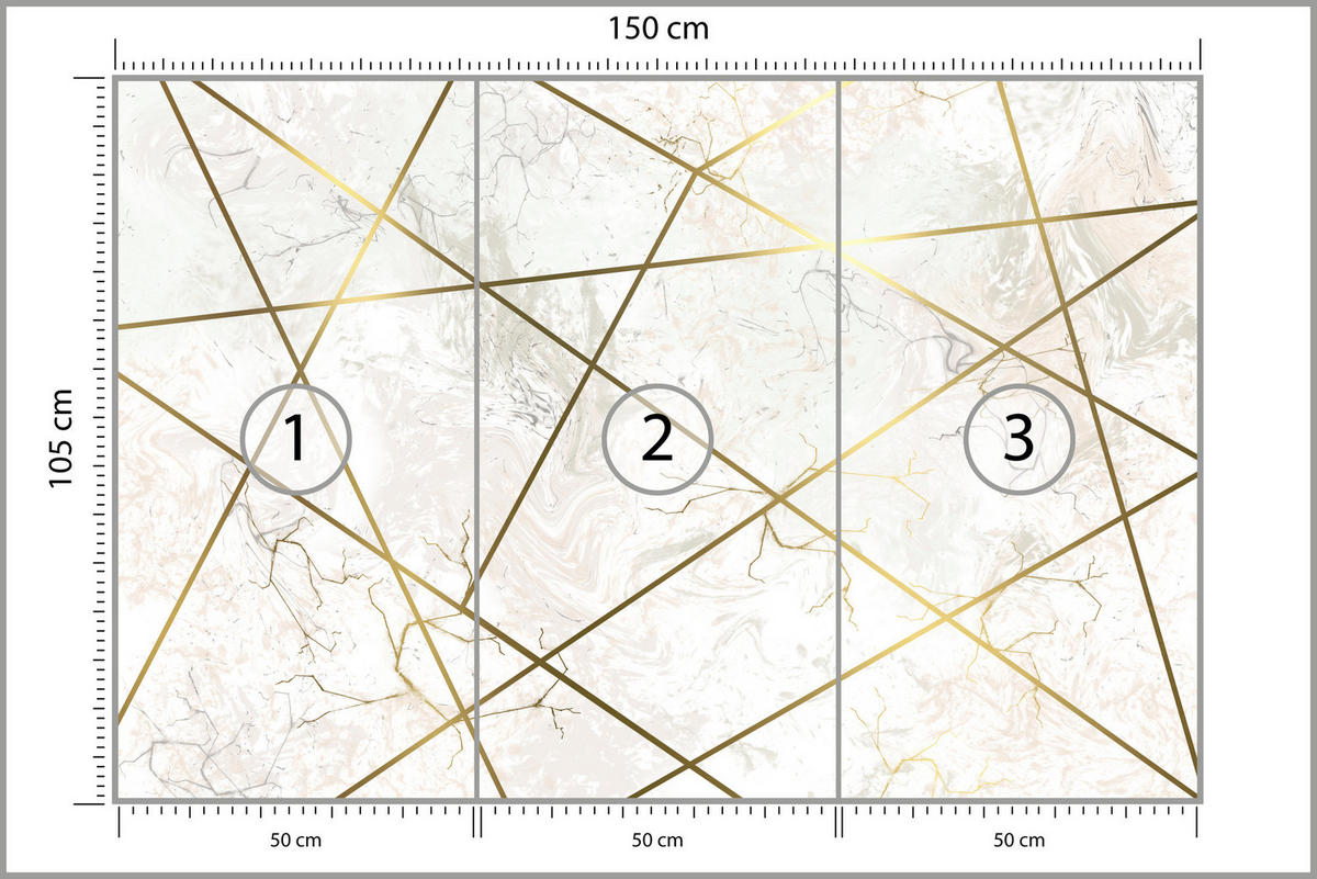 FOTOTAPETE Marmor Linien Abstraktion 150x105 - Gelb/Beige, Papier (150/105cm) - Muralo