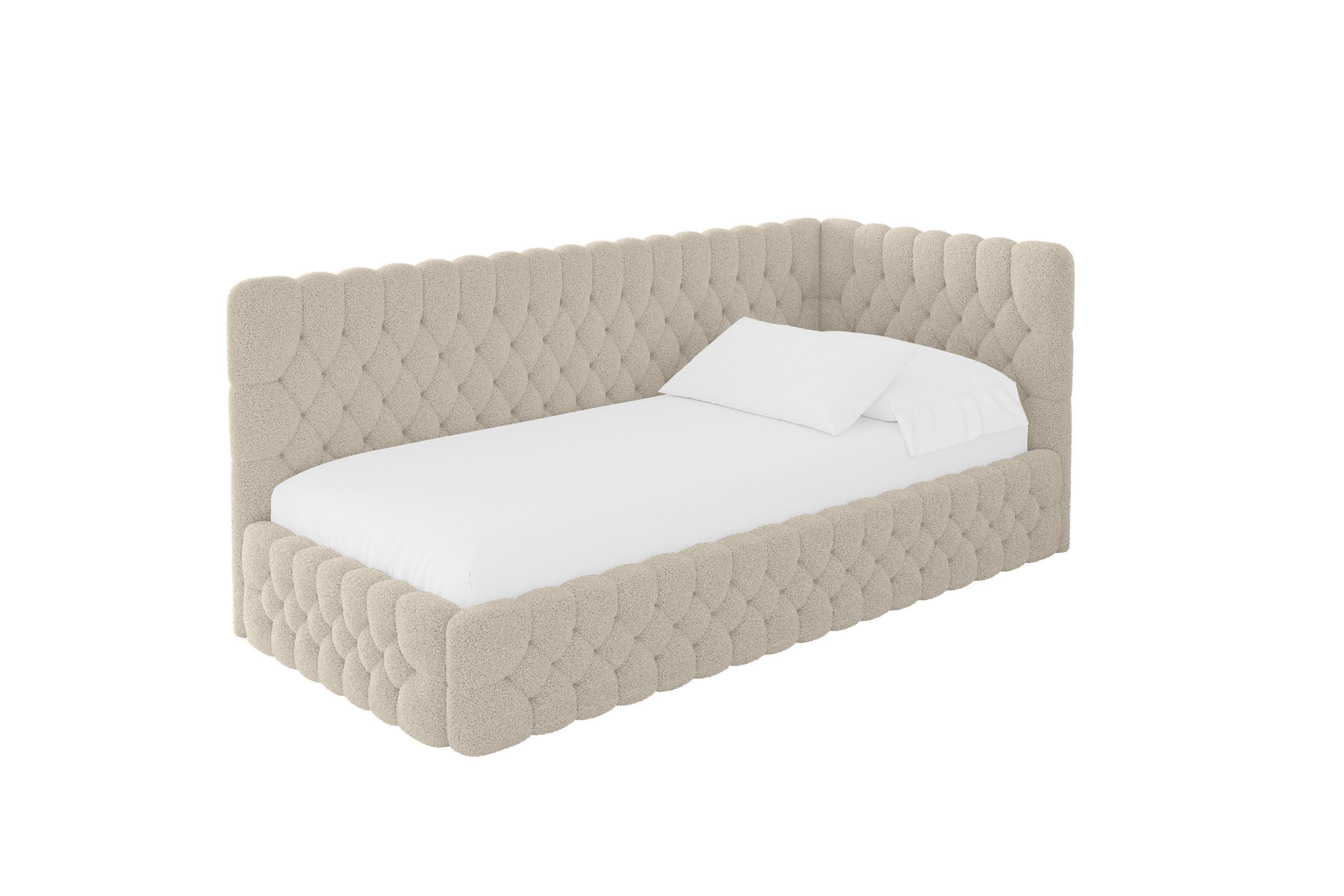 ALTDECOR JEDNOLŮŽKOVÁ POSTEL pro mládež s úložným prostorem a matrací H3/H4, vlevo - MULY 90x200 tmavě béžová
