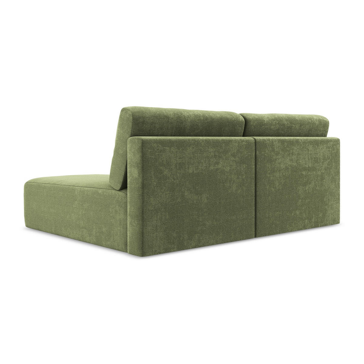 ECKSOFA mit Schlaffunktion rechts Chenille Stoff Grün - Schwarz/Grau, Kunststoff/Textil (210/149cm) - Makamii