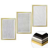 WANDBILDER 3er Set - 40x60 cm Goldrahmen - Helle Sandmusterstrukturen - Goldfarben, Kunststoff (40/60cm) - ArtPrintCave