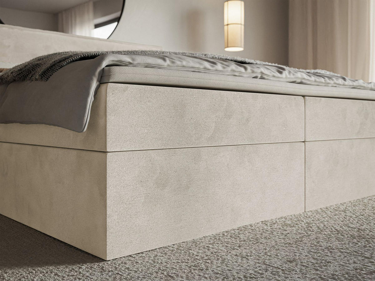 BOXBETT Softie Beige Velours wasserabweisend 140x200 cm - Beige, Textil (140/200cm) - Selsey