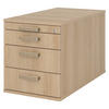 ROLLCONTAINER - mit 3 Schubladen 80/42,8/51,2 cm in Eichefarben Streifengriff (Kunststoff) - Eichefarben, Holzwerkstoff (42.8/51.2/80cm) - bümö