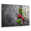 ACRYLGLASBILD Pfeffer - Kräuter - Gewürze - Beton 120x80 cm - Dunkelgrau, Glas (120/80cm) - MuchoWow