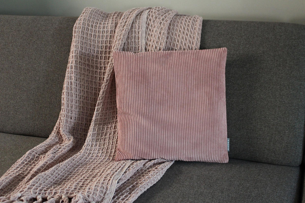 KISSENHÜLLE Inga Cord Look rose - Rosa, Textil (40/40cm) - Magma Heimtexx