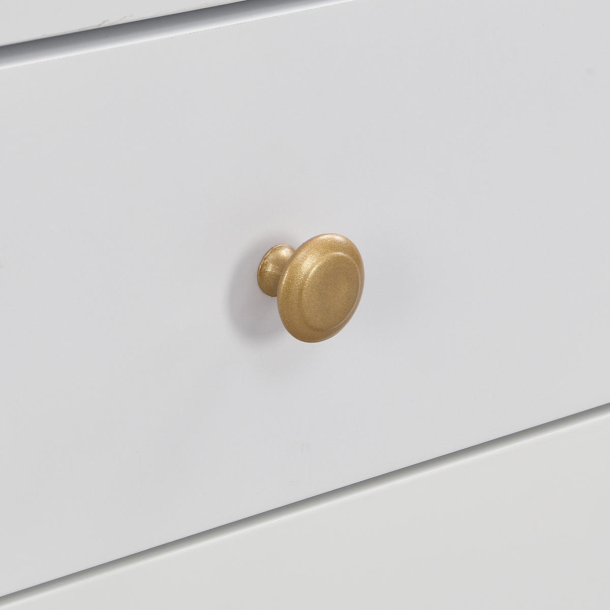LOWBOARD in Weiß TV Schrank mit strukturierter Tür, Schubladen, goldenen Griffen und Füßen, B175/T30/H46cm - Goldfarben/Weiß, Holzwerkstoff/Metall (175/46/30cm) - STILVORA