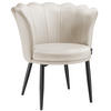 SESSEL Stella,67 x 64 x 76 cm,Samtoptik creme/schwarz - Schwarz/Samtahornfarben, Textil (67/76/64cm) - tectake