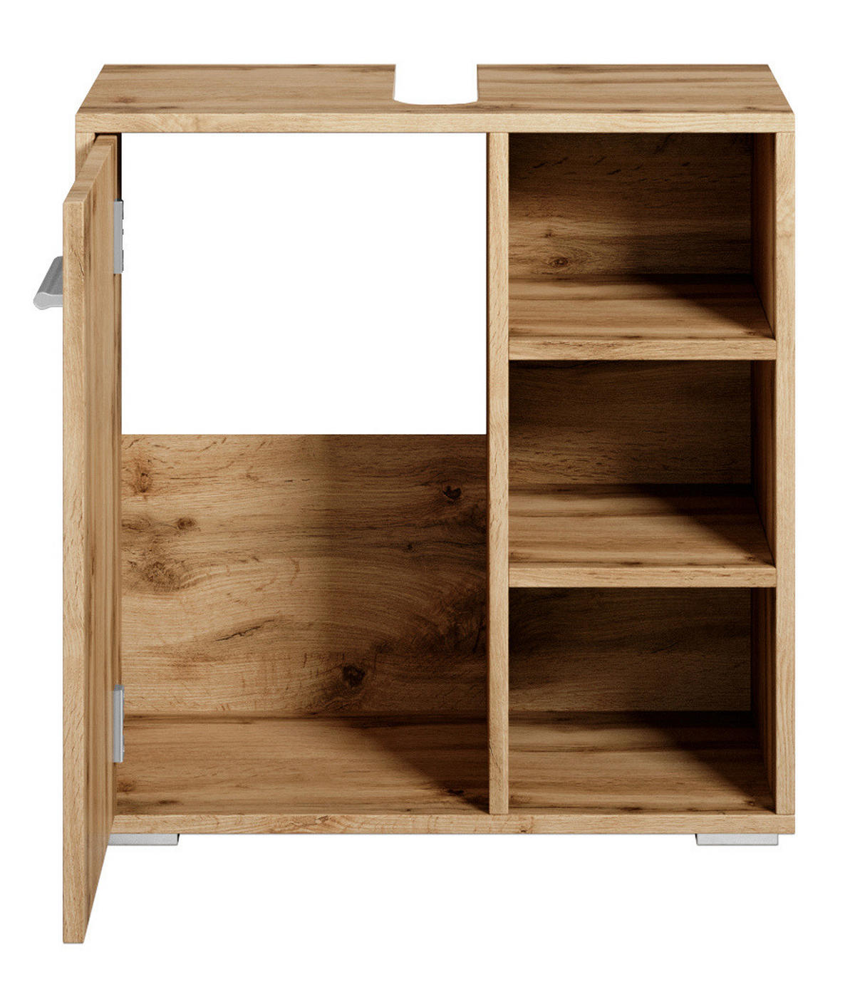 WASCHBECKENUNTERSCHRANK Neptunus 1 Tür Eiche - 60 x 30 x 60 cm - Eichefarben, Holz (60/60/28cm) - Badplaats