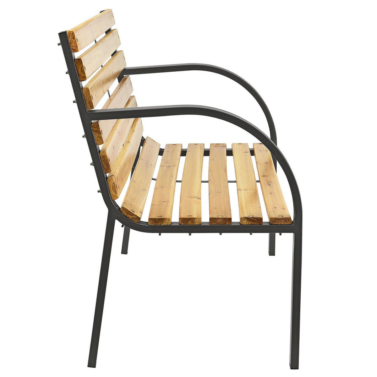 GARTENBANK Modena 2-Sitzer - Braun, Holz (120/82/62cm) - Juskys