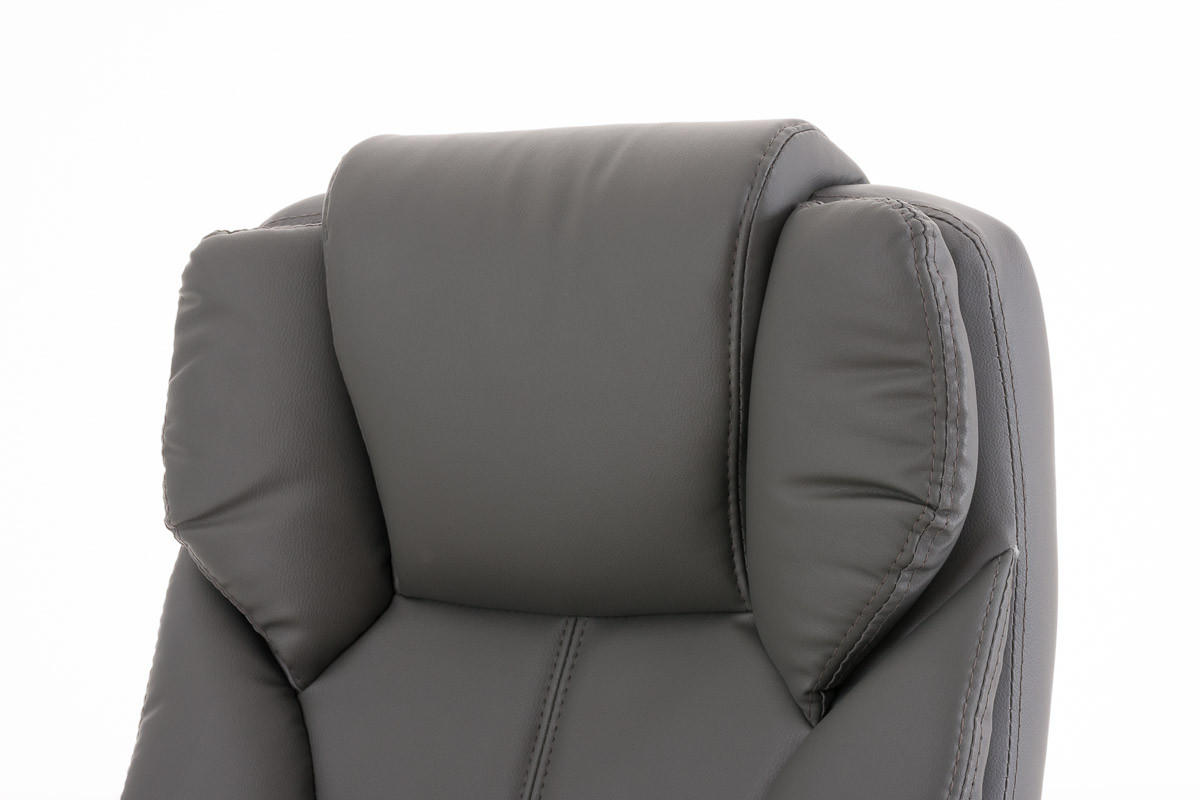 BÜROSTUHL JUBEL 115x62x70 Grau Kunstleder Metall - Grau, Leder/Metall (62/115/70cm) - DELUKE