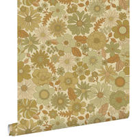 TAPETE Retro Blumen 50 x 900 cm - Grün, Papier (50/900cm) - ESTAhome