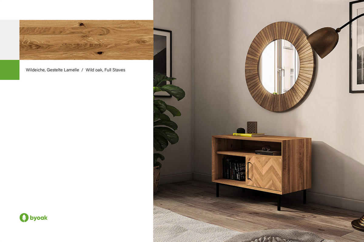 KOMMODE LEON Wildeiche - Wildeiche, Holz (97/65/45cm) - byoak