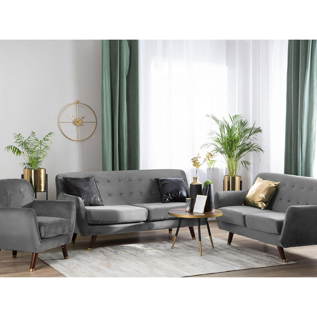 Thumbnail - Beliani Sofa-Set, Grau, Textil, 6-Sitzer, 188x84x85 cm, Wohnzimmer, Sofas & Couches, Sitzgarnituren