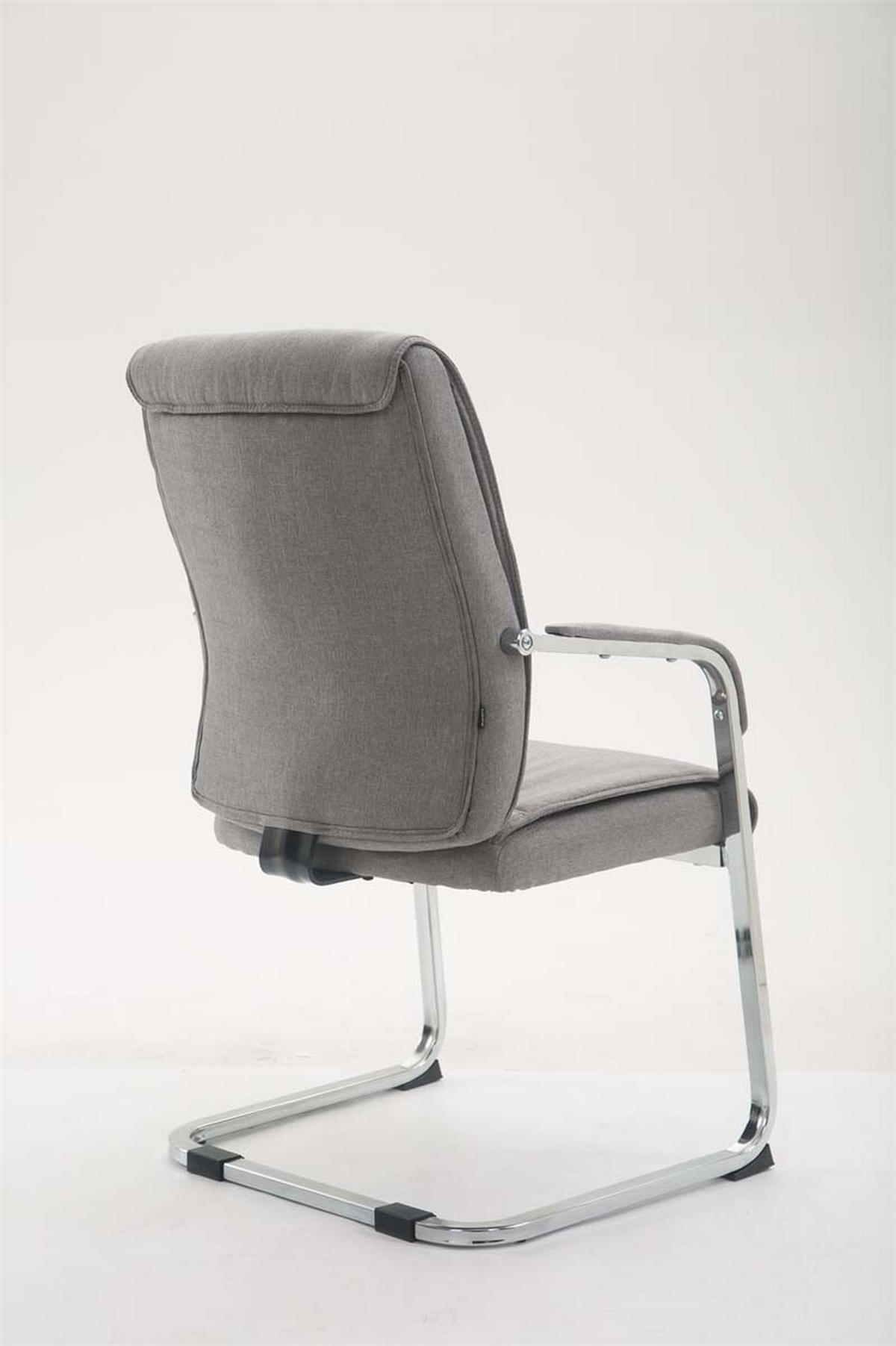 XL Besucherstuhl Miami Stoff Grau Konferenzstuhl Bürostuhl - Grau, Textil (58/102/65cm) - DELUKE