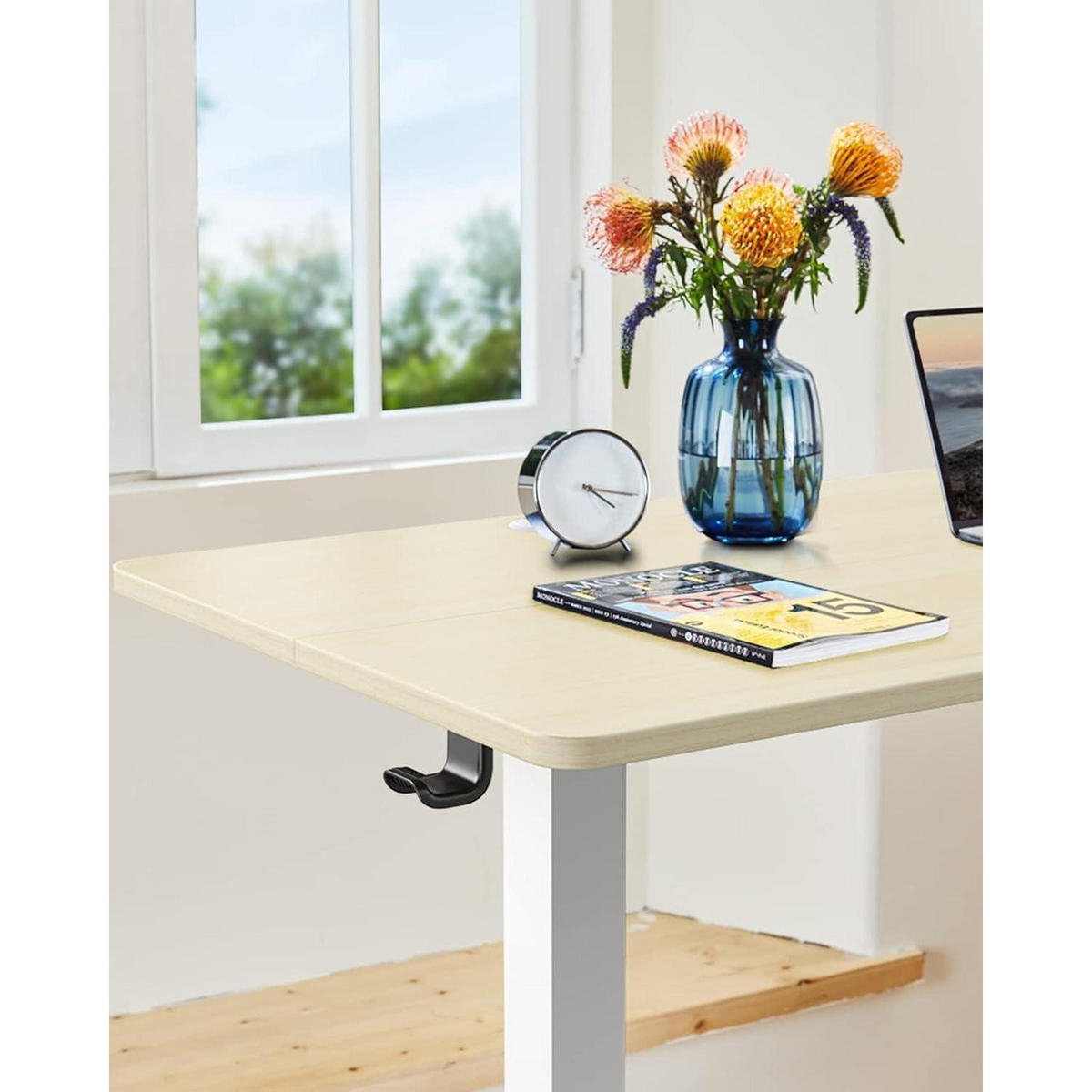 SCHREIBTISCH höhenverstellbar 100 x 60 cm helle Holzfarbe - Braun, Holzwerkstoff (100/60/72cm)