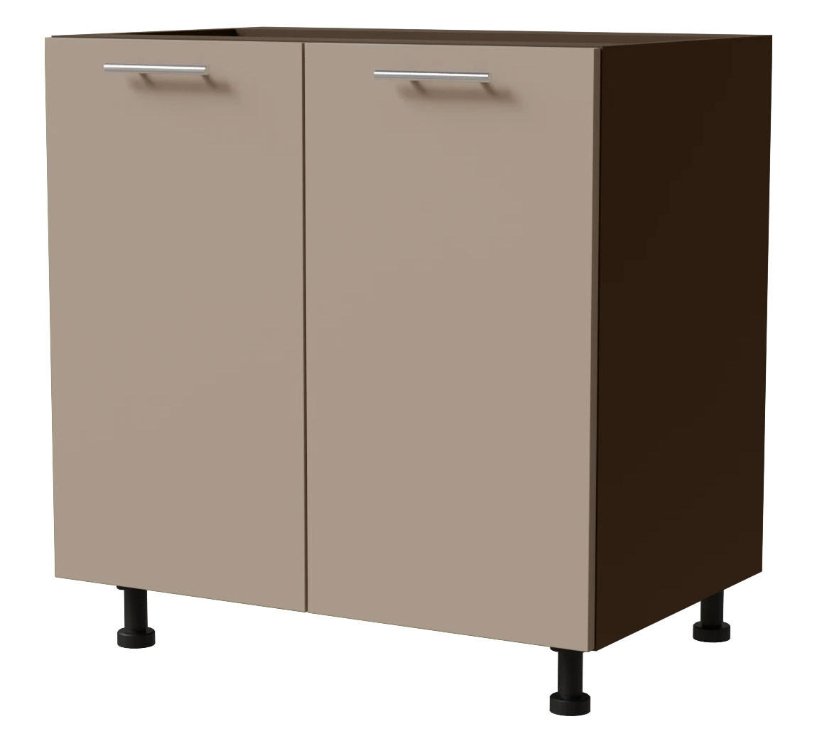 Feldmann-Wohnen Unterschrank Graubraun, Dunkelgrau 80x82x50 cm