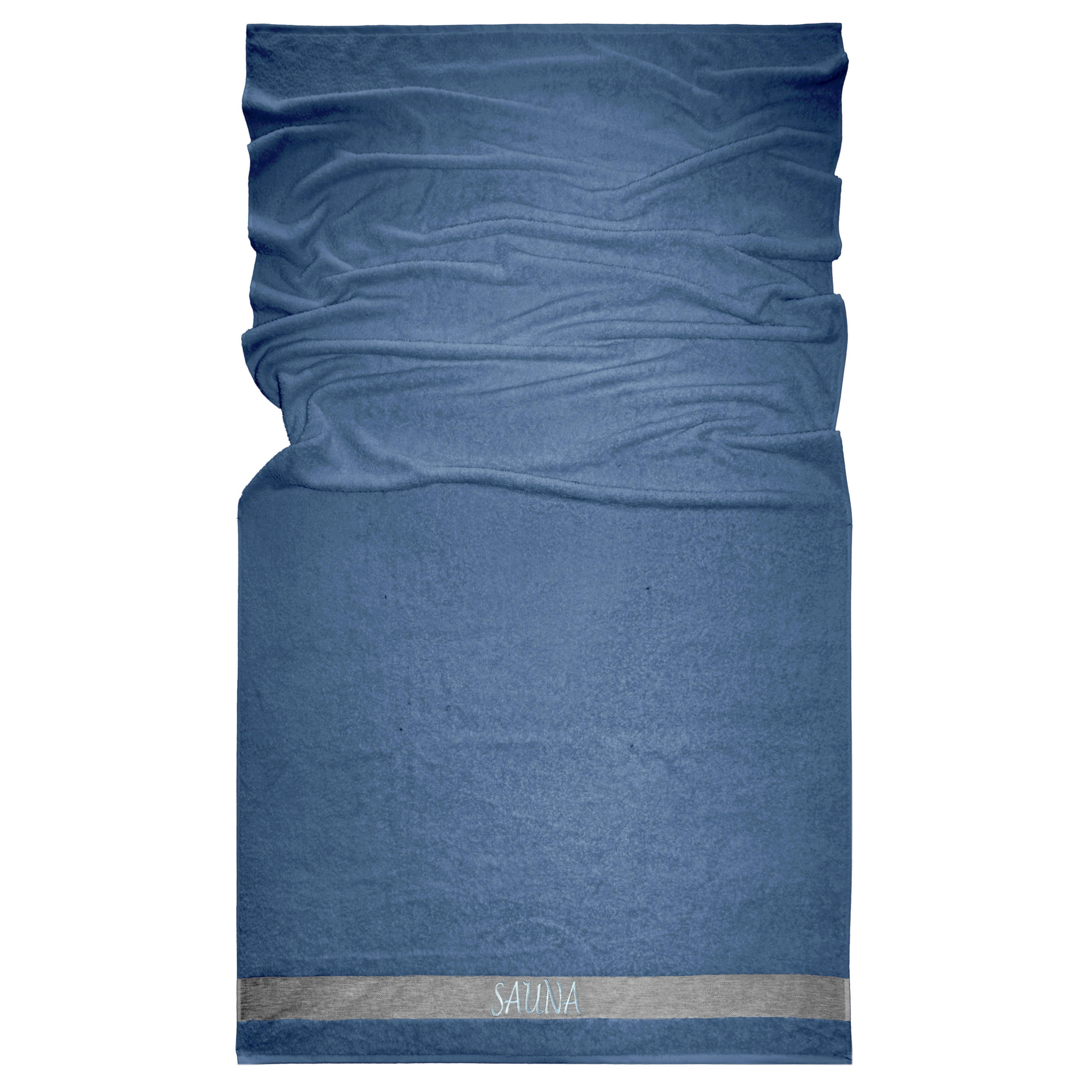 SAUNAHANDTUCH Lima Jeansblau 100x200 cm - Dunkelblau, Naturmaterialien (100/200cm) - Lashuma