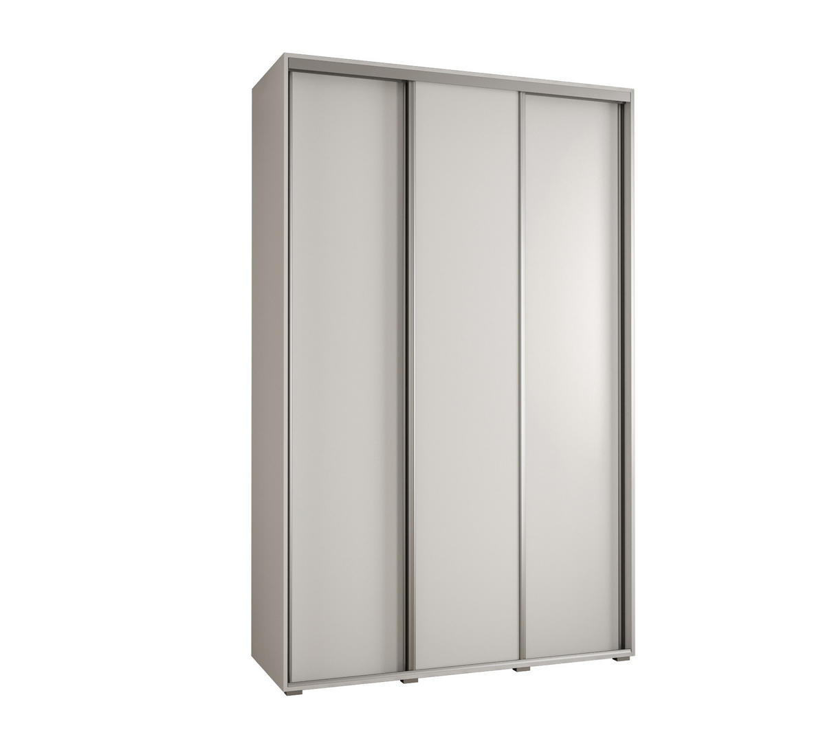 SCHWEBETÜRENSCHRANK 235,2/150/60 3-türig - Silberfarben/Weiß, Holz/Metall (150/235/60cm) - Abiks Möbel