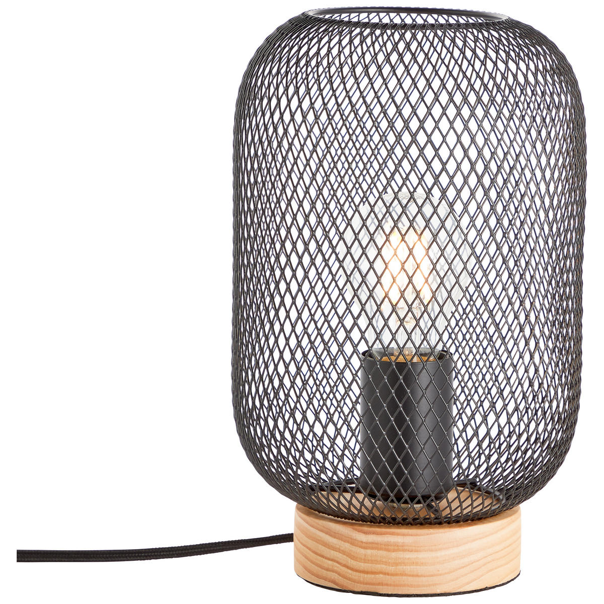 TISCHLEUCHTE Giada 99108/76 - Schwarz, Holz (16/16/26.5cm) - Brilliant