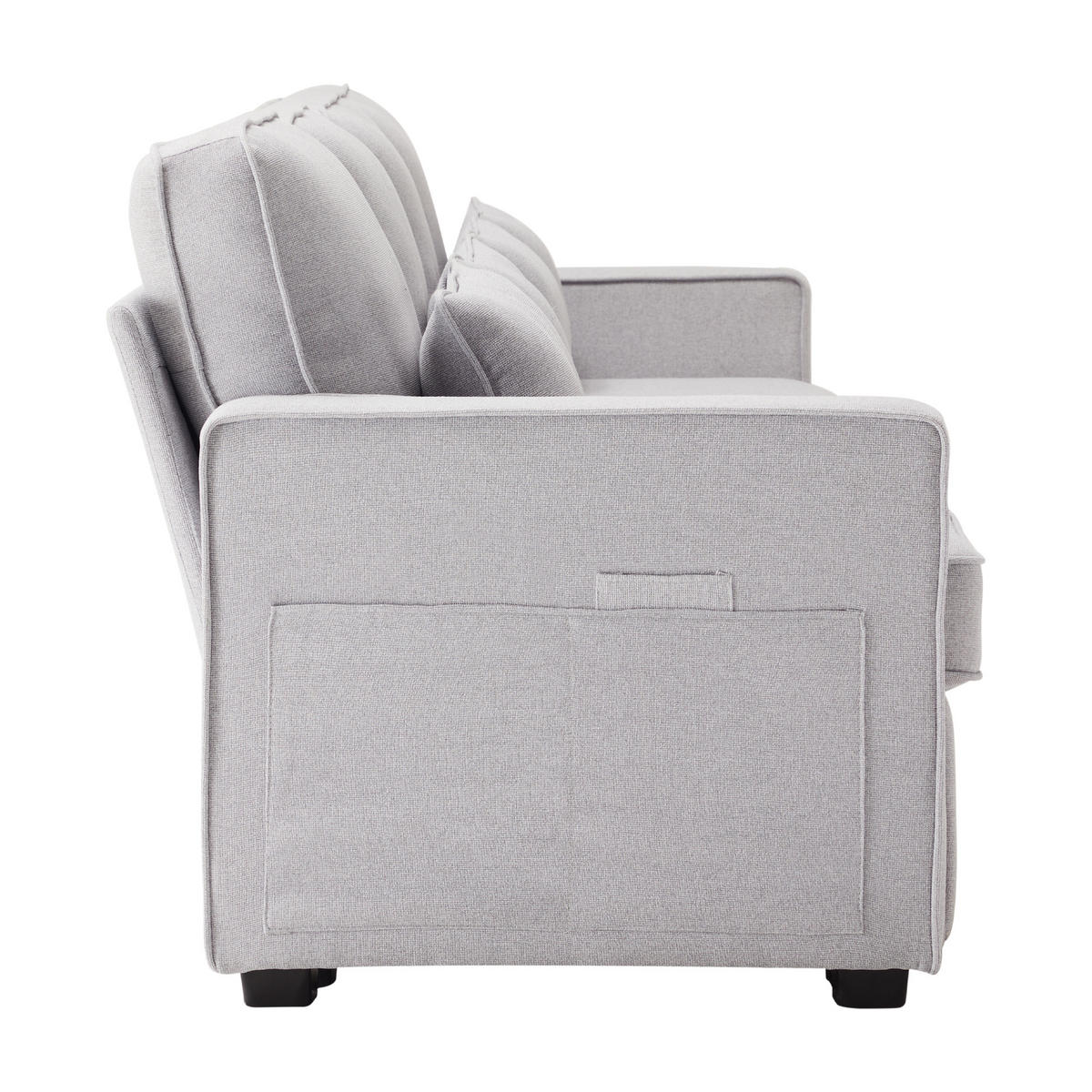 ECKSOFA 264/83/87 cm Grau mit Armlehnentaschen - Grau, Textil (264/83cm) - Oxeza