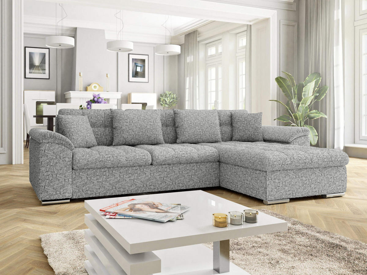 ECKSOFA Diana, Seite: Rechts - Silberfarben, Holz/Textil (280/160cm) - MIRJAN24