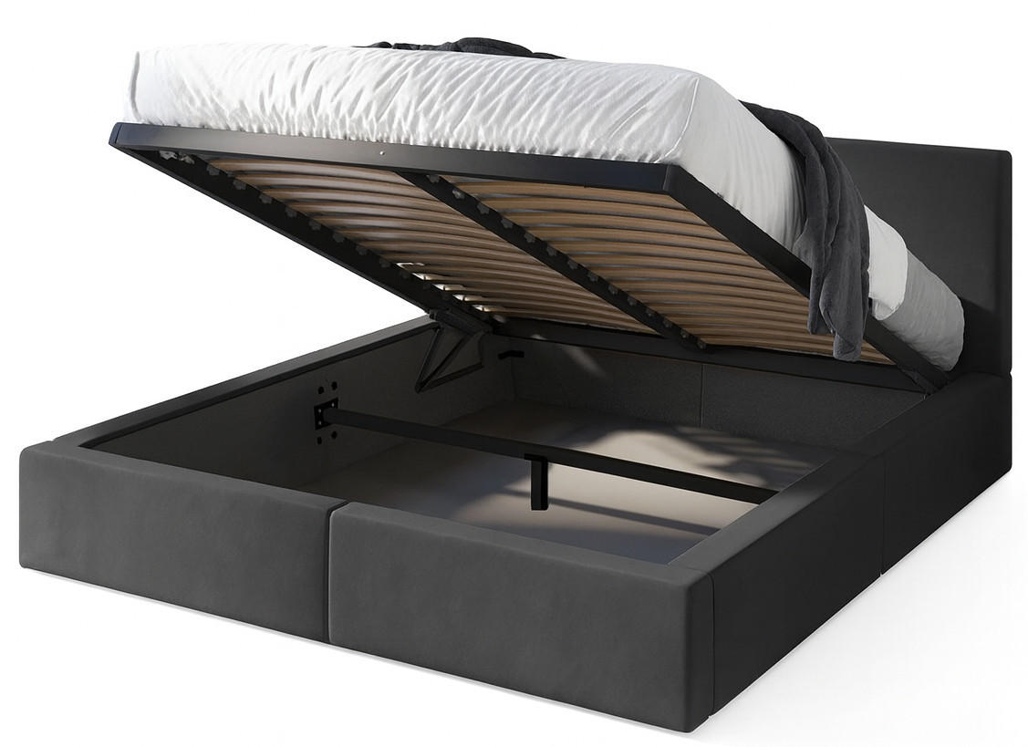 POLSTERBETT Hilton mit Stauraum - Grau, Textil (120/200cm) - Interbeds