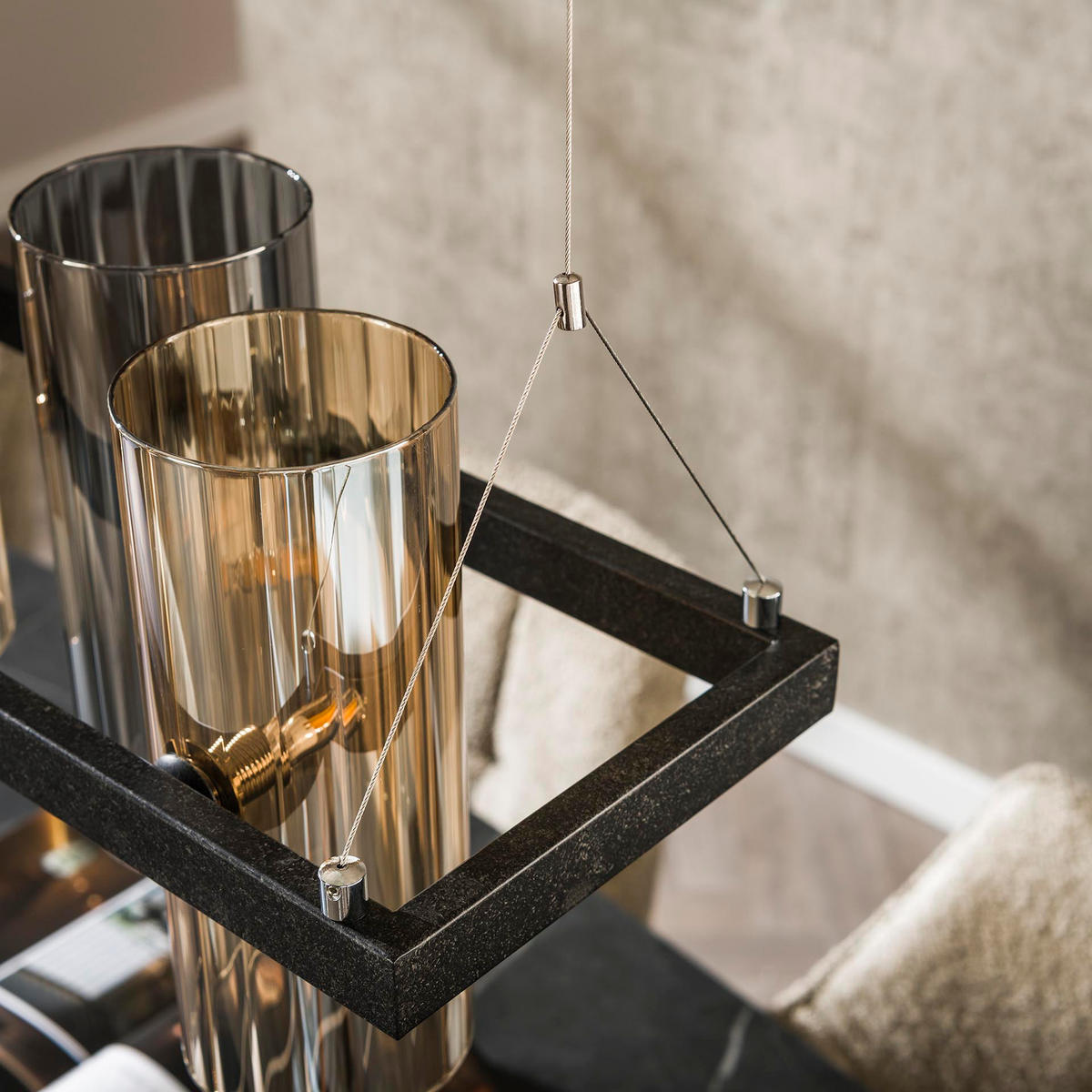 HÄNGELEUCHTE Cyli Schwarz 20/130/ 150 cm - Schwarz, Glas (20/130/150cm) - Hoyz Collection